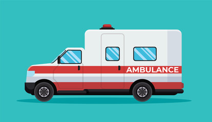 Emergency ambulance car medical vehicle vector illustration   © santima.studio