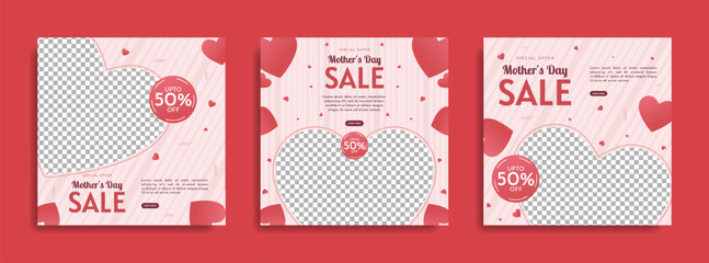Mother's Day social media post collection template design