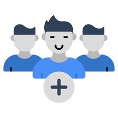 A unique design icon of add group 