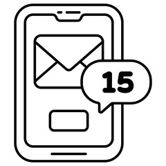 A unique design icon of mobile mail 
