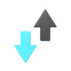 3d icon of arrow up and down