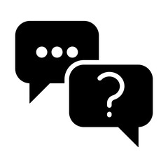 Faqs glyph icon for question mark, guess, business and finance, faq, questions, help, chat, ask, information, question logo