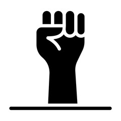 Rights glyph icon for civil rights, civil right, human rights, business and finance, hands and gestures, manifestation, protest, raise hand, fighting logo