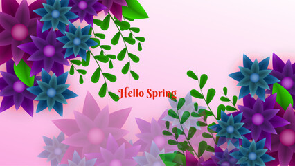 Obraz na płótnie Canvas Gradient spring floral background vector design