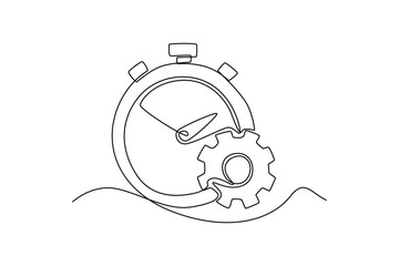 Continuous one line drawing efficiency outline icon. financial literacy concept. Single line draw design vector graphic illustration.