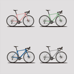 This is a vector carbon road bike with a modern design and a complete disc braking system with a colorful design.