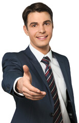 Friendly Businessman Offering Handshake - Isolated