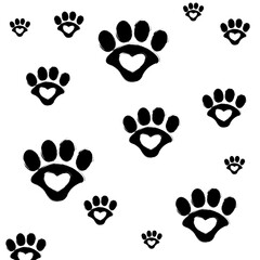 Cute black Dog's paws background