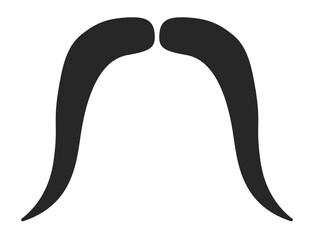 Yosemite Sam Moustache Beard style men illustration Facial hair mustache. Vector black male Fashion template flat barber collection set. Stylish hairstyle isolated outline on white background.