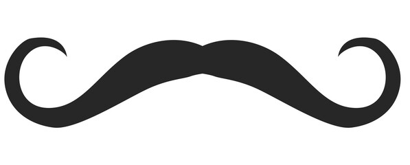 El Bandito Moustache Beard style men illustration Facial hair mustache. Vector black male Fashion template flat barber collection set. Stylish hairstyle isolated outline on white background.