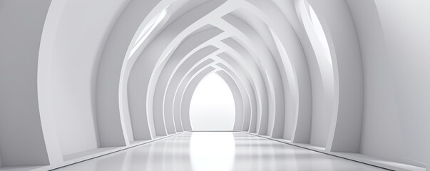 Abstract simple futuristic white Architecture arch Background, AI generated