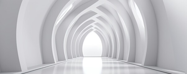 Obraz premium Abstract simple futuristic white Architecture arch Background, AI generated