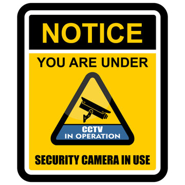 Notice, Cctv In Operation, Sticker And Label Vector