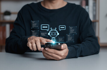 Chatbot artificial intelligence intelligent robot technology AI. Artificial intelligence technology...