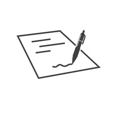 signed an agreement or signature icon vector element design template