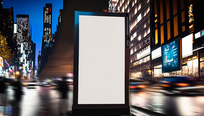 Attention-grabbing advertisement light box billboard featuring an empty white signboard for product...