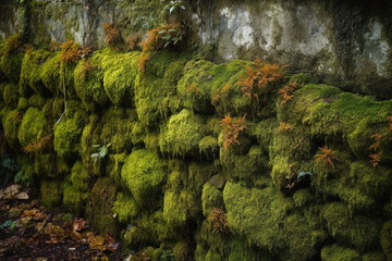 Naklejka na ściany i meble mossy wall background 