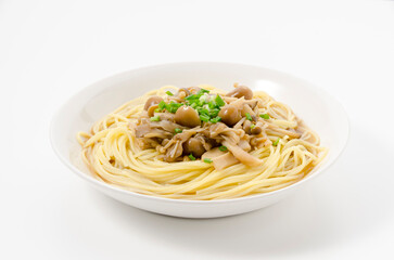 きのこの和風スープパスタ