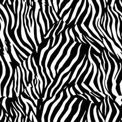 Fototapeta na wymiar Zebra stripes texture 5, seamless vector SVG with transparency