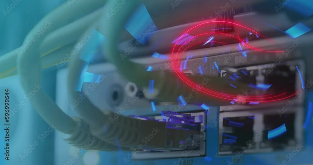 Poster animation of data processing over computer server