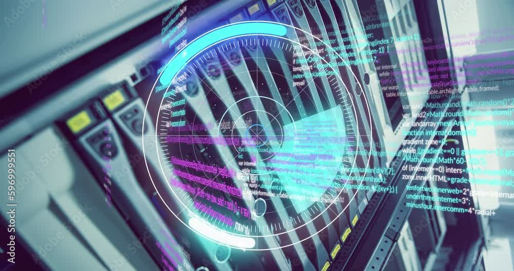 Poster animation of data processing over computer server