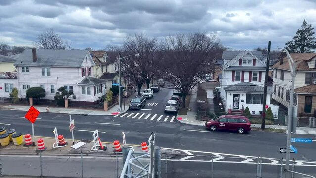 slow motion shot of the houses of brooklyn