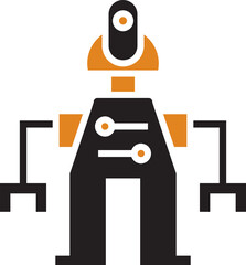 cartoon robot character icon