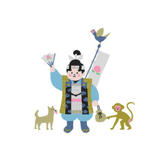 端午の節句のための桃太郎のイラスト