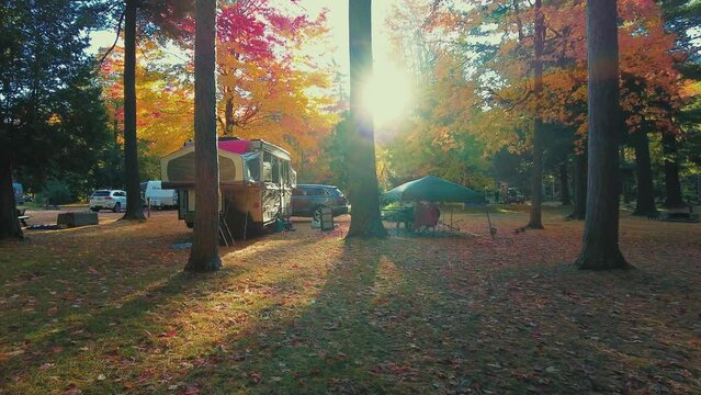 Autumn foliage camping site
