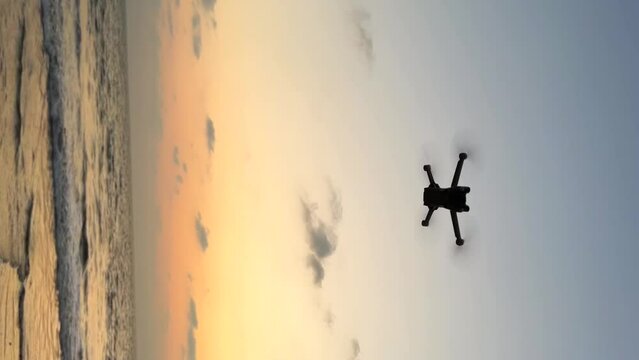 drone standing shot in chapora beach in goa india