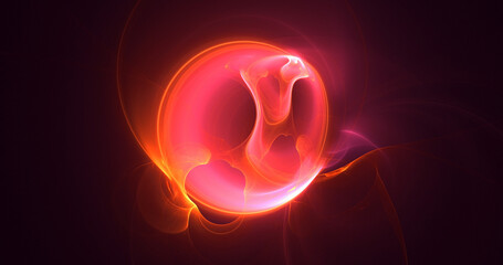 3D rendering abstract multicolor supernova fractal light background