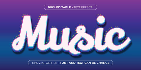 blue music 3d editable text effect
