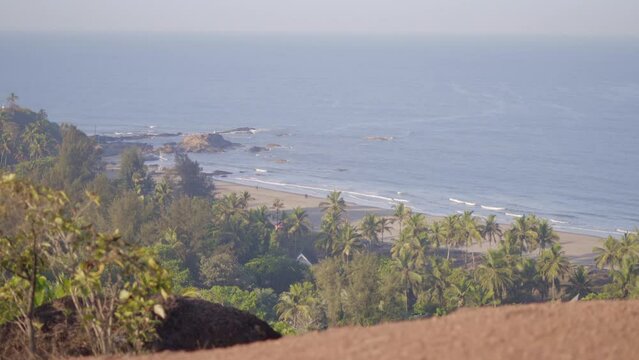 chapora beach standing top shot in goa india