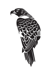 Eagle silhouette. White background, sticker vector