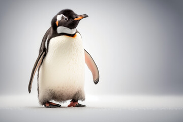 Fototapeta premium Penguin isolated on a white background. 3d rendering. created with generative AI