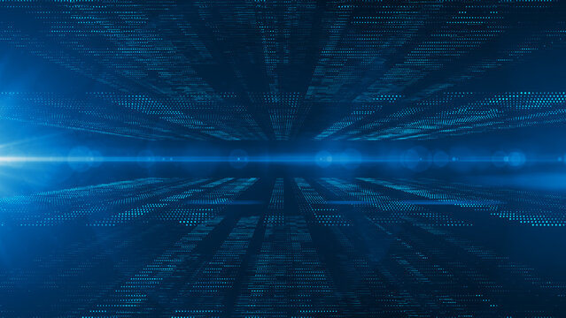 Abstract Trapcode Form digital particle wave and lights background animation cyber or technology background.