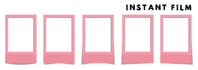 Fototapeta na wymiar Instant film style frame, pink,インスタントフィルム風フレーム,ピンク,PNG
