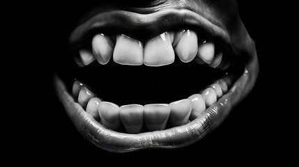 Horror jaw, a very grim jaw with scary teeth