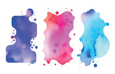 Set of watercolor bright splash. Vector illustration, isolated background. AI generated