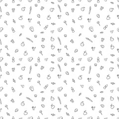 Seamless food background. Drawing food pattern