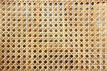 Bamboo handicrafts weave geometric octagonal patterns.