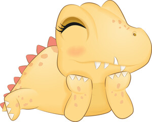 Baby Yellow Dinosaur. animal wildlife illustration