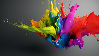 Colorful paint splash. A colorful splash of paint on a black background