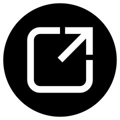 Icon open arrow up right black color