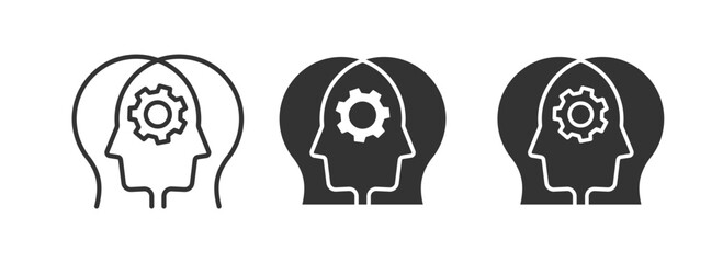 Psychotherapy icons. Symbol of mental problem, psychologist, psychological care. Vector illustration.