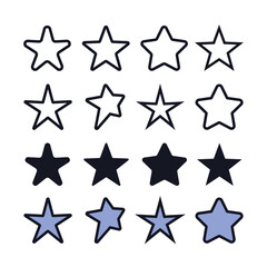 Vector design of stars icon set.