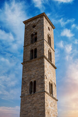 Fototapeta na wymiar Bell tower of the Cathedral of Santa Maria Assunta in Volterra Tuscany