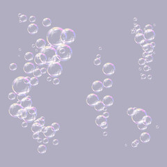 Sets of bubbles of various shapes, foam