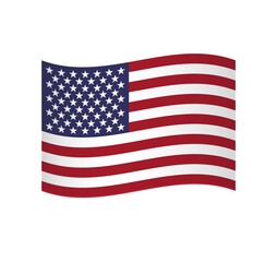 Fototapeta premium United States of America flag - simple wavy vector icon with shading.