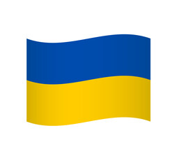 Ukraine flag - simple wavy vector icon with shading.